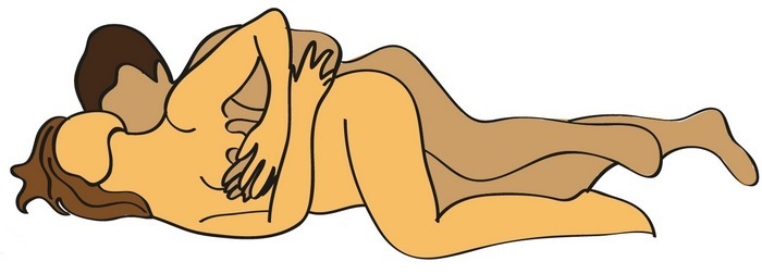 Illustration de la position sexuelle de la cuillère