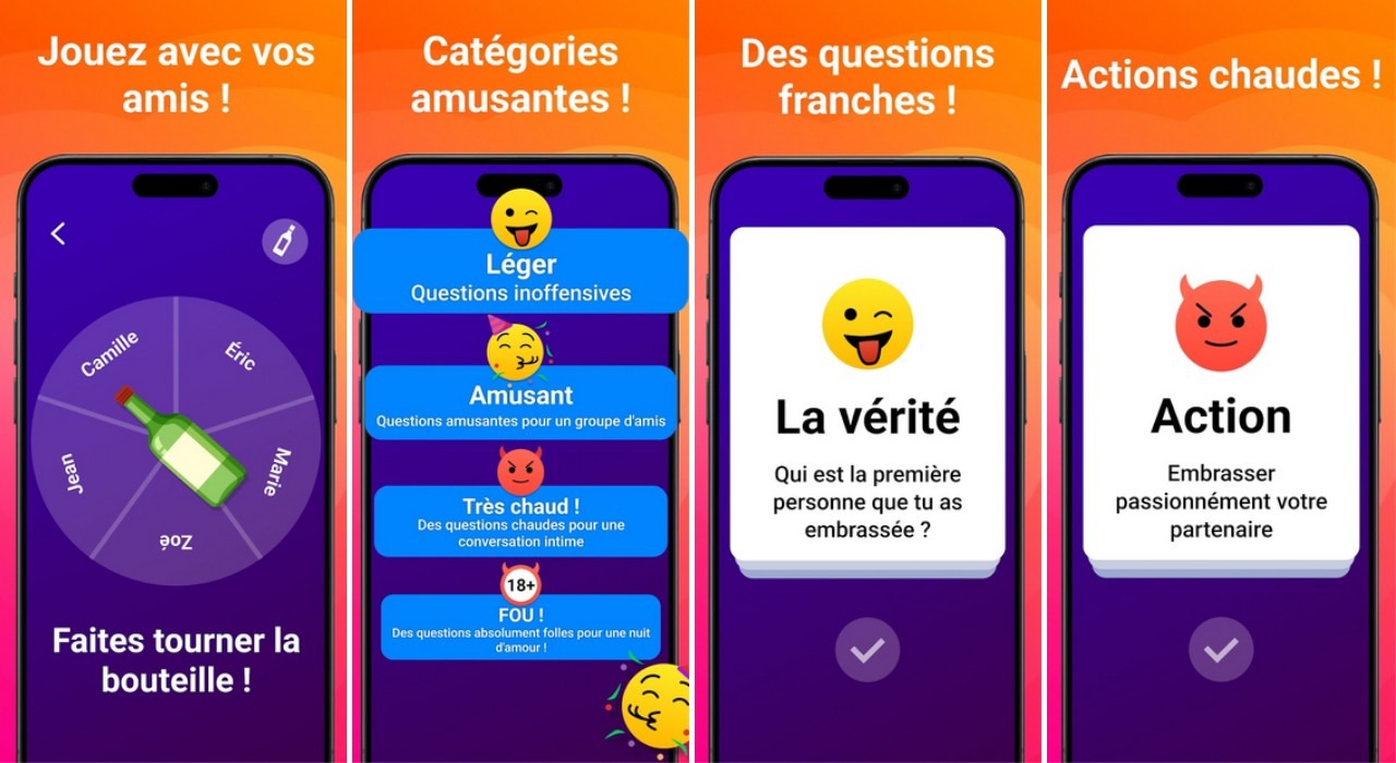 Jeu de la bouteille version sexy sur mobile