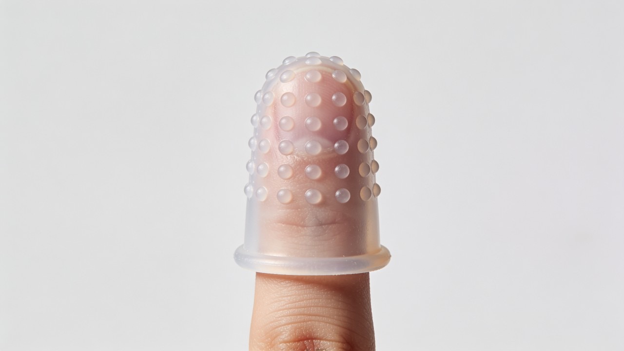 Doigtier en silicone avec petits picots arrondis